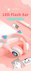 Led flash light cat ear headphones by iphone aura
