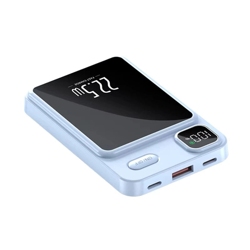 Magnetic wireless charging power bank blue