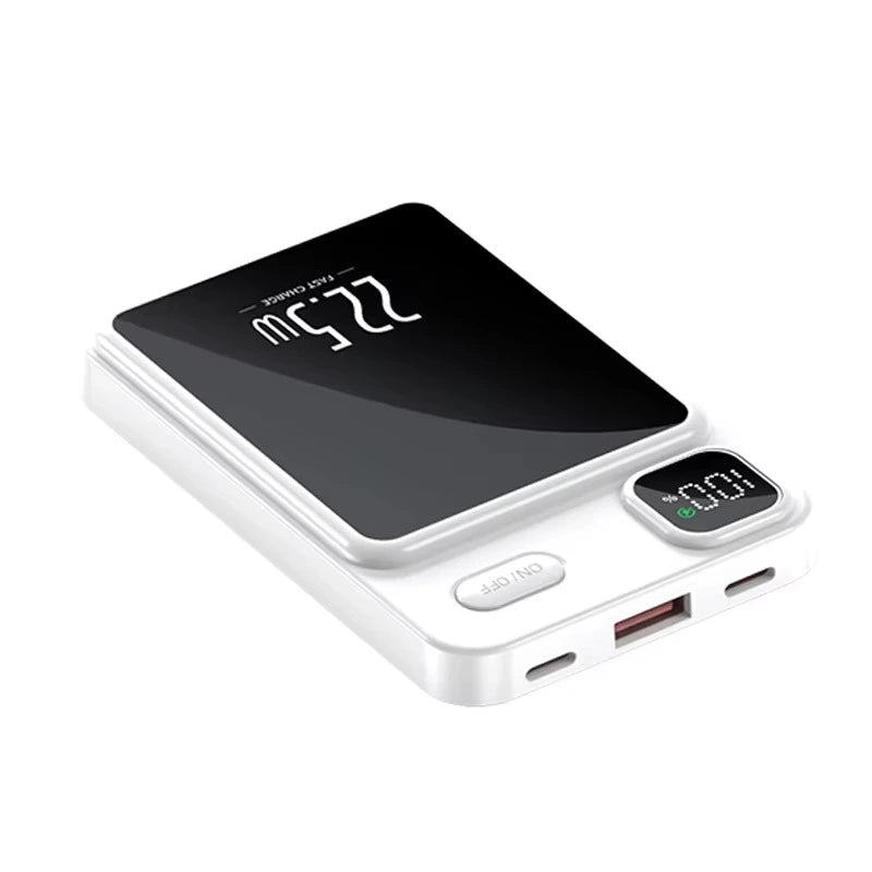 Magnetic wireless charging power bank white