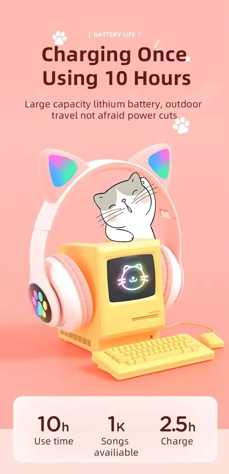 long battery headphones by iphone aura