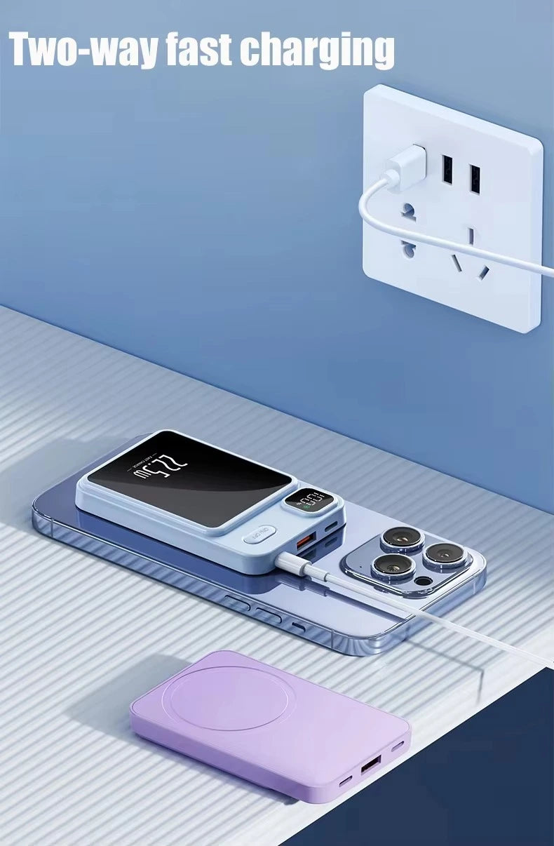 two way fast wireless charging power bank iphone aura 